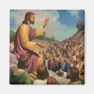 Jesus Christus Bergpredigt, Vintage-Religion Magnet