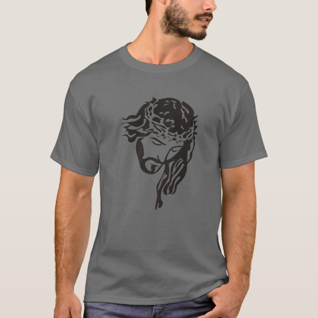 Jesus Christus Blick nach unten T-Shirt (Vorderseite)
