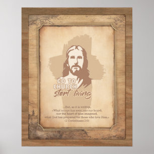 Jesus Christus. Christlicher Prediger Poster