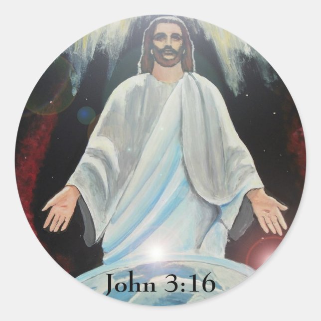 Jesus Christus, Das Licht der Welt Runder Aufkleber (Vorderseite)