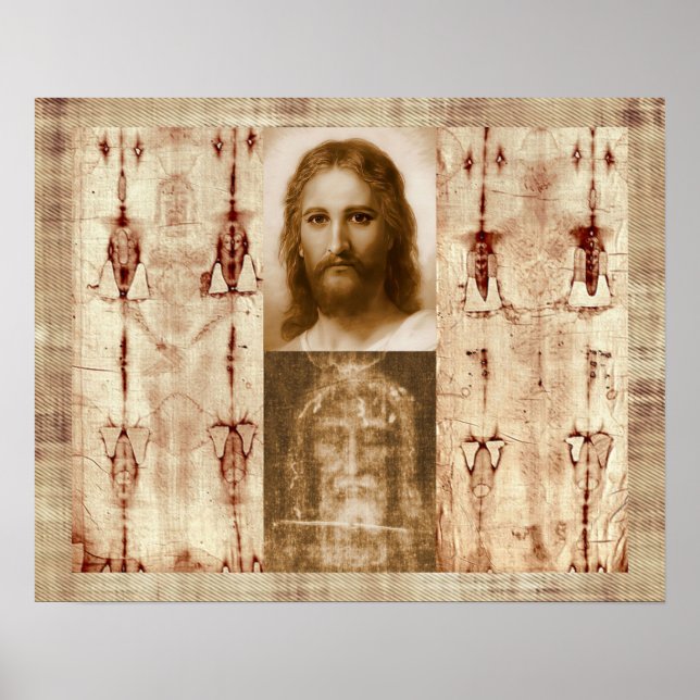 Jesus Christus das Tuch von Turin Heiligem Gesicht Poster (Vorne)