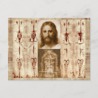 Jesus Christus das Tuch von Turin Heiligem Gesicht Postkarte
