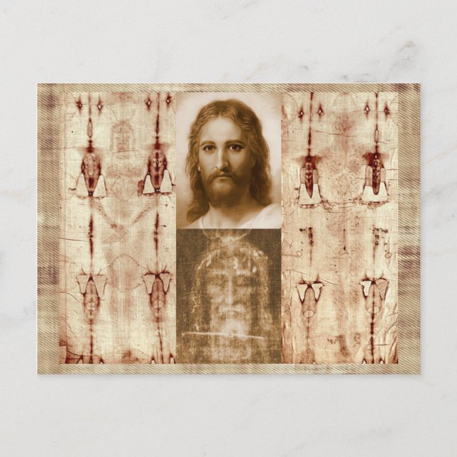 Jesus Christus das Tuch von Turin Heiligem Gesicht Postkarte (Vorderseite)
