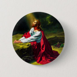 Jesus Christus, der im Garten von Gethsemane betet Button