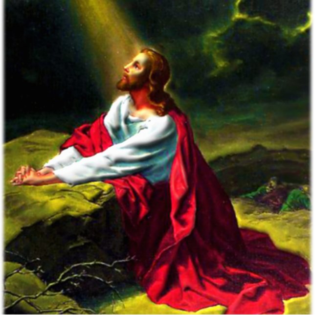 Jesus Christus, der im Garten von Gethsemane betet Freistehende Fotoskulptur (Vorne)