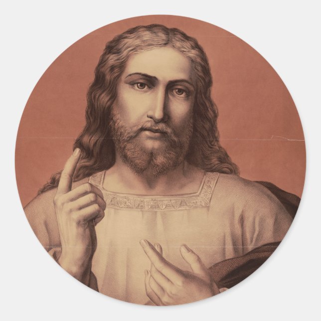 Jesus Christus, der Lehrer Runder Aufkleber (Vorderseite)