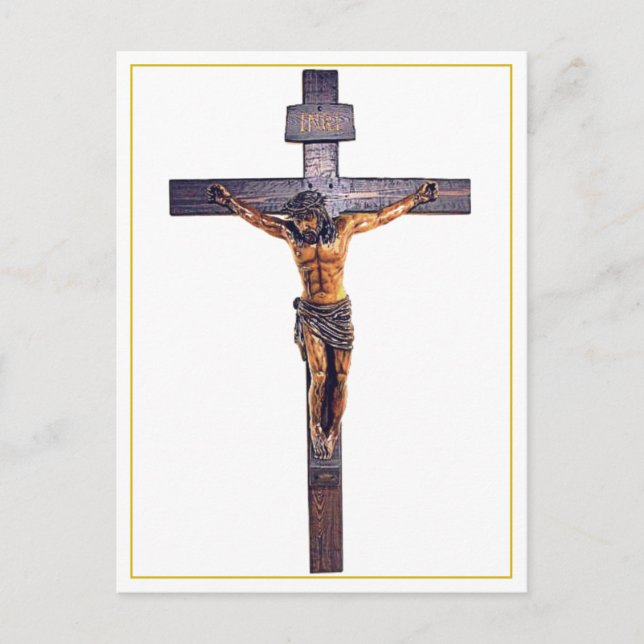 Jesus Christus der Retter-Kruzifix Postkarte (Vorderseite)