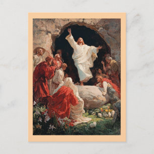 Jesus Christus erhebt sich aus dem Grab, Postkarte