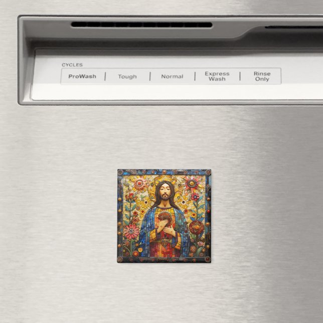 Jesus Christus farbenfrohe Mosaike Magnet (In Situ (Geschirrspüler))