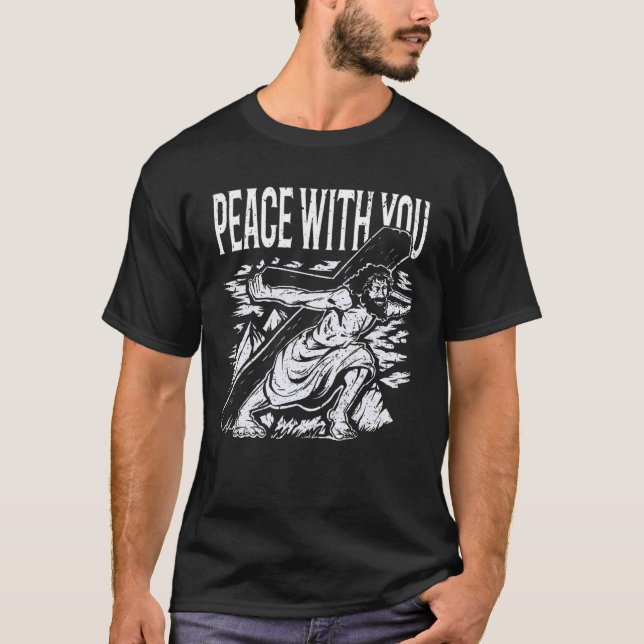 Jesus Christus Frieden mit dir T-Shirt (Vorderseite)