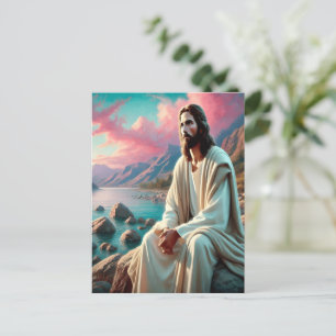 Jesus Christus Gazing in Richtung Himmlischer Hori Postkarte