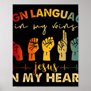 Jesus Christus Gebärdensprache in meinen Adern Jes Poster