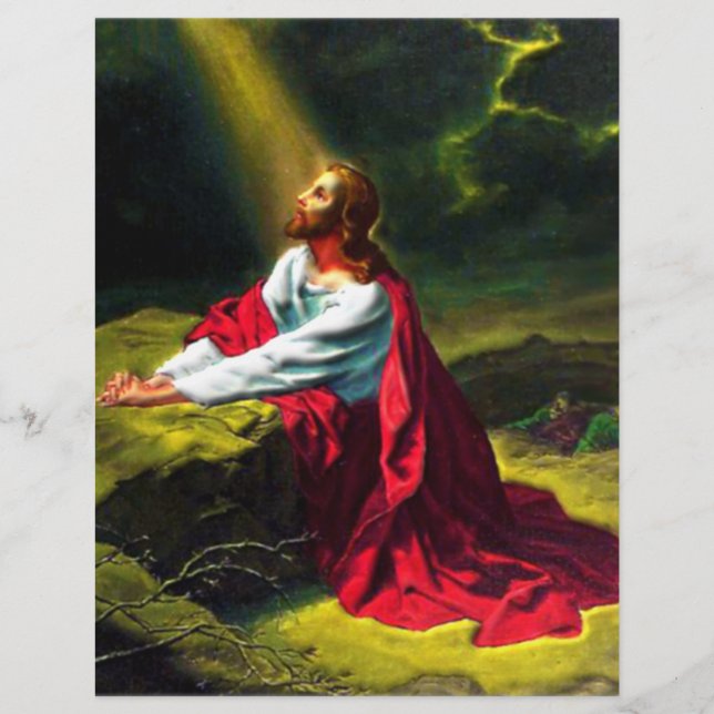 Jesus Christus Gebet im Garten von Gethsemane Flyer (Vorne)