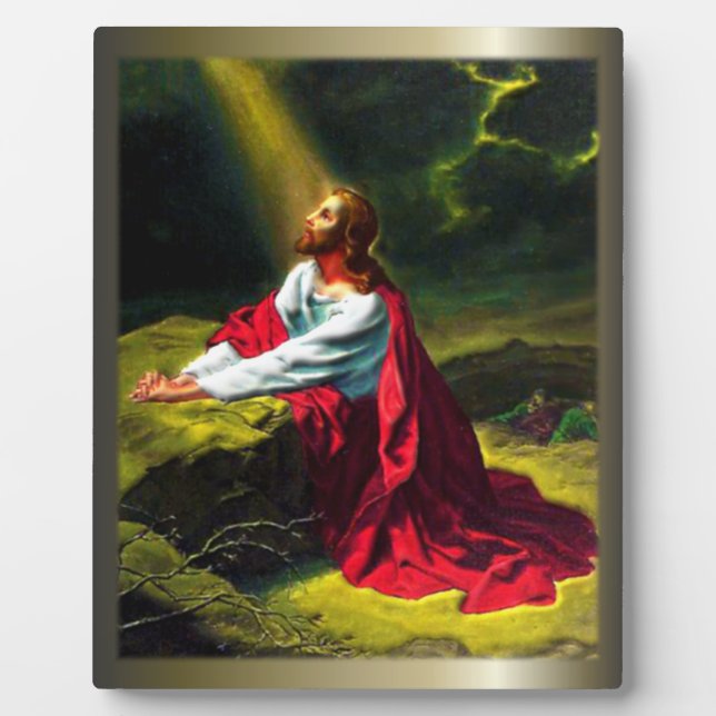 Jesus Christus Gebet im Garten von Gethsemane Fotoplatte (Vorderseite)