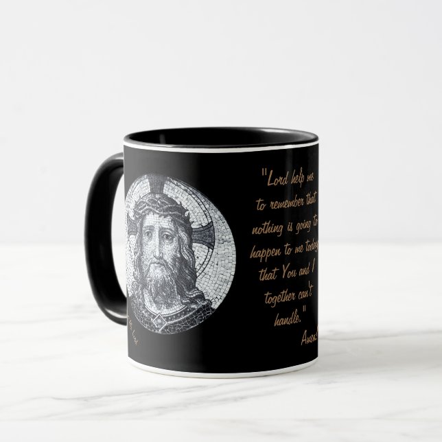 Jesus Christus & Gebet "Protect Me Lord" Kaffee Te Tasse (Vorderseite Links)
