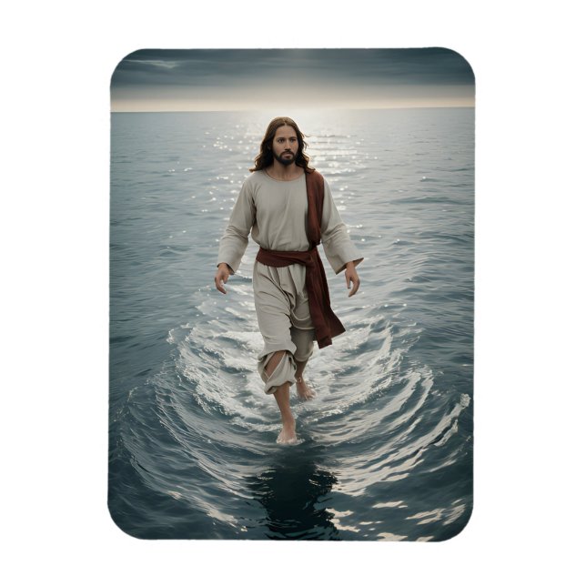 Jesus Christus geht auf Wasser Magnet (Vertikal)