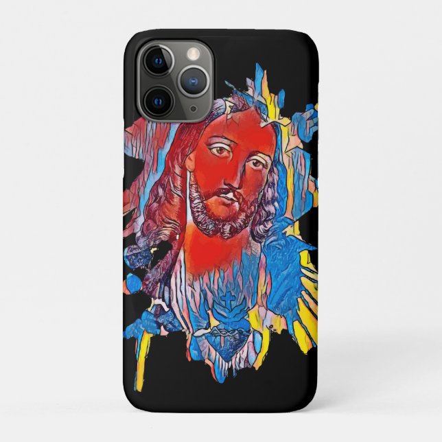 Jesus Christus Gesicht heilige Herz Abstrakte Kuns Case-Mate iPhone Hülle (Rückseite)