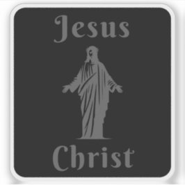 Jesus Christus (grau auf schwarz) Aufkleber
