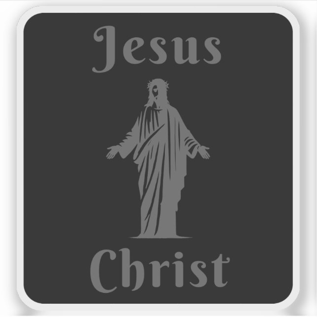 Jesus Christus (grau auf schwarz) Aufkleber (Vorderseite)