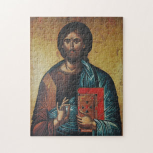 Jesus Christus hält das orthodoxe Evangelium