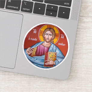 Jesus Christus hält das orthodoxe Evangelium Aufkleber