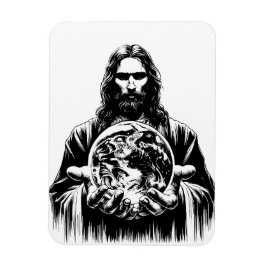 Jesus Christus hält die Welt der Kunst Illustratio Magnet