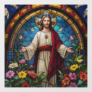 Jesus Christus heilige Herz-Imitate Festglas Fensteraufkleber