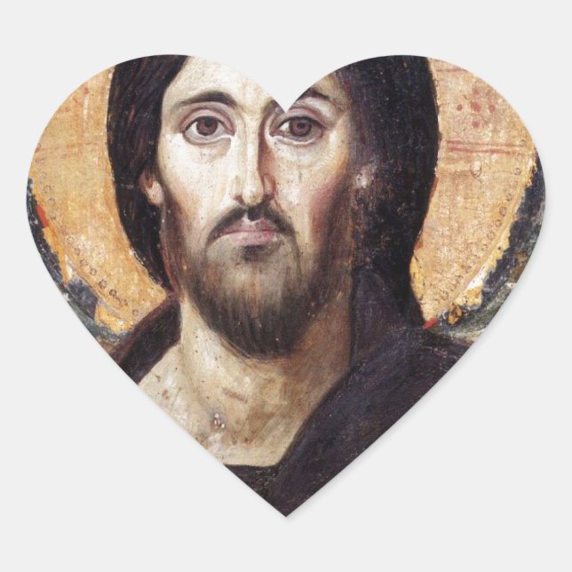 Jesus Christus Herz-Aufkleber (Vorderseite)