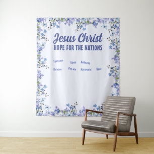 Jesus Christus Hoffnung für alle Nationen 5 Wandteppich