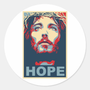 Jesus Christus-Hoffnung Runder Aufkleber