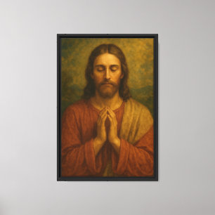 Jesus Christus im Friedlichen Gebet Leinwanddruck