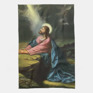 Jesus Christus im Gebet, Garten Gethsemane im Stil Geschirrtuch