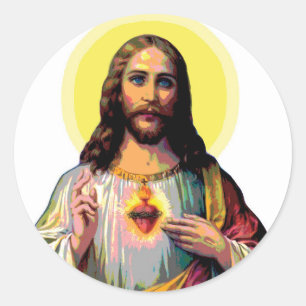 Jesus Christus im Pop-Art-Stil Runder Aufkleber