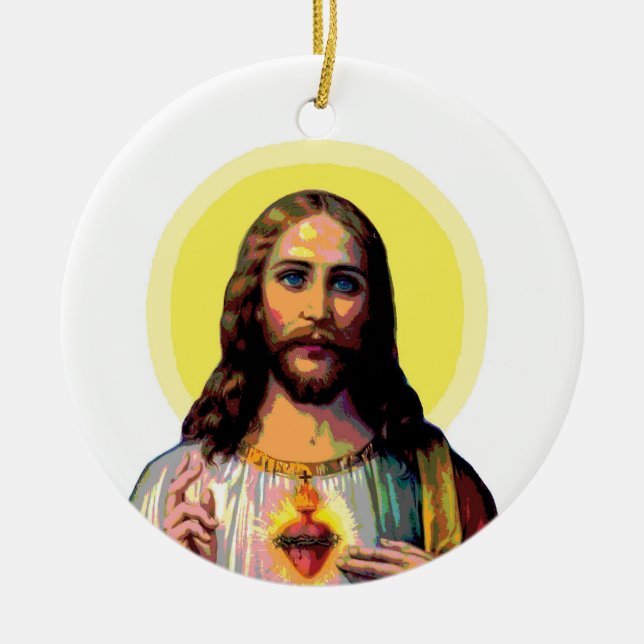 Jesus Christus im Pop Art Style Keramik Ornament (Vorne)