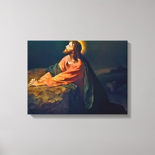 Jesus Christus in Gethsemane Leinwanddruck (Vorderseite)