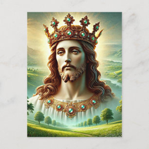 Jesus Christus in Kings Kronen Landschaft Kunst Postkarte