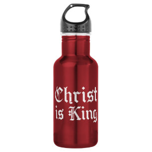 Jesus Christus ist König Gothic Blackletter Grunge Edelstahlflasche