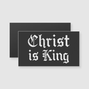 Jesus Christus ist König Gothic Blackletter Grunge Magnetkarte