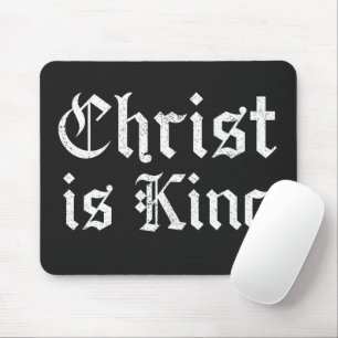 Jesus Christus ist König Gothic Blackletter Grunge Mousepad