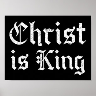 Jesus Christus ist König Gothic Blackletter Grunge Poster