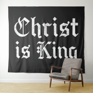 Jesus Christus ist König Gothic Blackletter Grunge Wandteppich