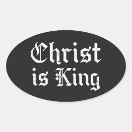 Jesus Christus ist König - gothischer Grunge erodi Ovaler Aufkleber