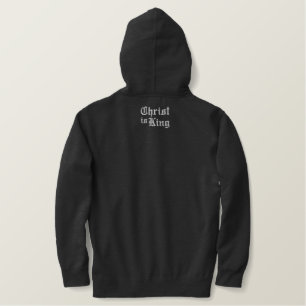 Jesus Christus ist König mittelalterliche gotische Bestickter Hoodie