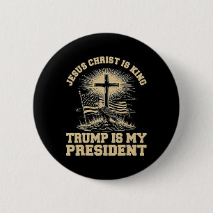 Jesus Christus ist König Trump ist mein Präsident Button