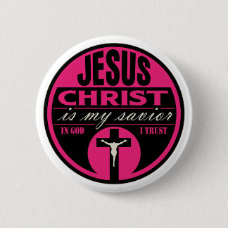 Jesus Christus ist mein Retter (Rosa) Button