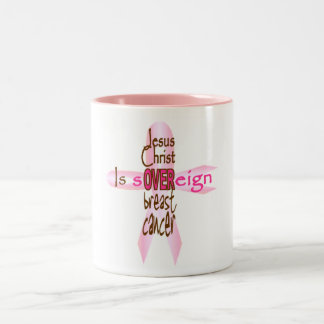 Jesus Christus ist über Brustkrebs souverän Zweifarbige Tasse