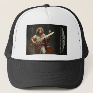 Jesus Christus kehrt mit einem Truckerhut mit Schw Truckerkappe