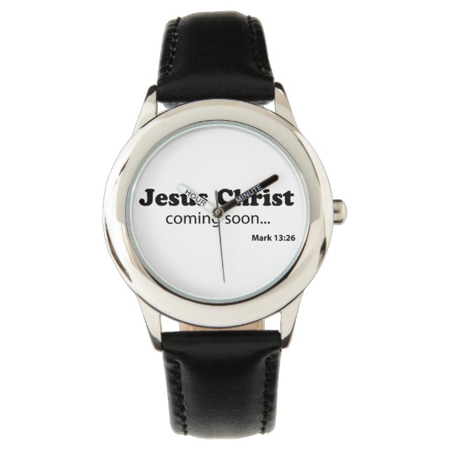 Jesus Christus kommt bald... Passen Sie es an! Armbanduhr (Vorderseite)