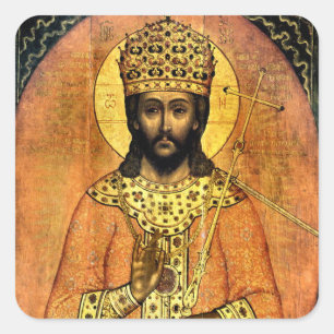 Jesus Christus König Könige Orthodoxe Christliches Quadratischer Aufkleber