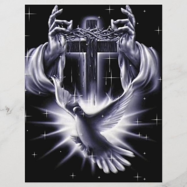 Jesus Christus Krone von Thorns und Taube Flyer (Vorne)